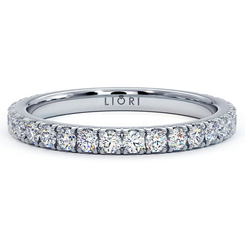 0.50ctw Petite Diamond Wedding Band Ring Anniversary Ring 14k White Gold