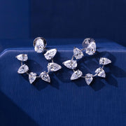 6.56ctw Pear Shape Diamond Earrings 14k White Gold