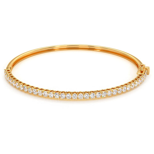 2.00ctw Round Brilliant Diamond Bangle Bracelet set in 14k Yellow Gold