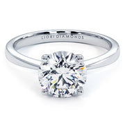 1.50ct Round Brilliant Petite Tapered 4 Prong Solitaire Lab Grown Diamond Engagement Ring set in 14k White Gold