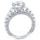 4.51ctw GIA Certified Round Brilliant Micropavé Graduated U Prong Lab Grown Diamond Engagement Ring 14k White Gold