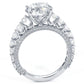 5.00ctw Round Brilliant Micropavé Graduated U Prong Lab Grown Diamond Engagement Ring 14k White Gold