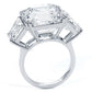 23.22ctw GIA Certified F-VS1 Asscher Cut & Trapezoid Three Stone Lab Grown Diamond Engagement Ring set in 14k White Gold
