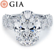 9.44ctw GIA Certified Oval Cut Lucida set Lab Grown Diamond Engagement Ring set in 14k White Gold