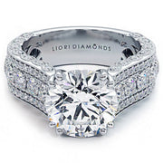 6.27ctw Round Brilliant Vintage Style Milgrain Lab Grown Diamond Engagement Ring 14k White Gold