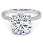 3.60ctw Round Brilliant Under Halo Petite Micropavé Lab Grown Diamond Engagement Ring set in 14k White Gold