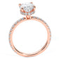 2.42ctw Oval Cut Under Halo Petite Micropavé Lab Grown Diamond Engagement Ring set in 14k Rose Gold