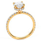 2.42ctw GIA Certified Oval Cut Under Halo Petite Micropavé Lab Grown Diamond Engagement Ring set in 18k Yellow Gold