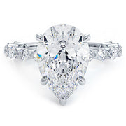 5.21ctw Pear Shape F-VS2 Alternating Round & Marquise Lab Grown Diamond Engagement Ring set in 14k White Gold