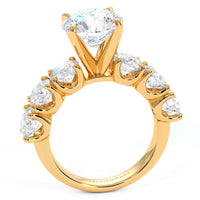 5.70ctw F-VS1 Round Brilliant XL Buttercup Lab Grown Diamond Engagement Ring 14k Yellow Gold