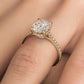 2.45ctw GIA Certified Oval Cut Petite Micropavé Lab Grown Diamond Engagement Ring set in 14k Yellow Gold