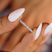 0.85ctw Trio Micropavé Diamond Wedding Band 14k White Gold