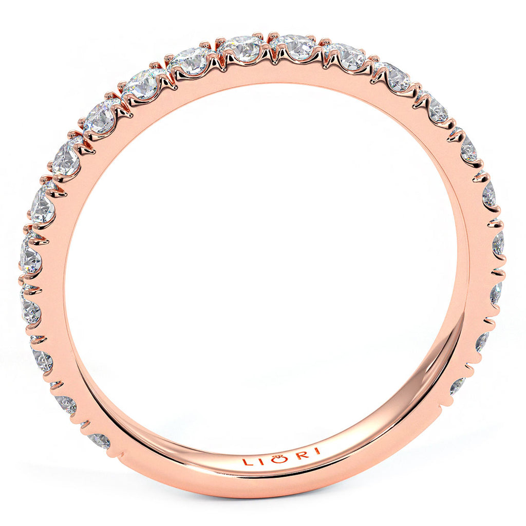 0.75ctw Petite Diamond Wedding Band Ring Anniversary Ring 14k Rose Gold