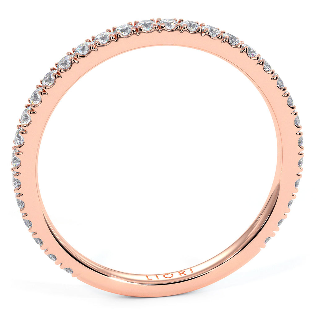 0.35ctw Petite Diamond Wedding Band Ring Anniversary Ring 14k Rose Gold