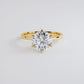 3.20ct GIA Certified F-VS1 Round Brilliant Petite Tapered 6 Prong Solitaire Lab Grown Diamond Engagement Ring set in 14k Yellow Gold