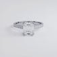 2.57ctw GIA Certified D-VS1 Emerald Cut Petite Micro Prong Set Lab Grown Diamond Engagement Ring set in 18k White Gold