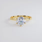 1.55ct GIA Certified F-VS1 Round Brilliant Petite Tapered 6 Prong Solitaire Lab Grown Diamond Engagement Ring set in 14k Yellow Gold