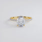 2.47ctw GIA Certified Oval Cut Under Halo Petite Micropavé Lab Grown Diamond Engagement Ring set in 18k Yellow Gold
