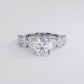 5.70ctw F-VS1 Round Brilliant XL Buttercup Lab Grown Diamond Engagement Ring 14k White Gold