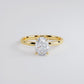 1.50ct GIA Certified Oval Cut Petite Wire Solitaire Lab Grown Diamond Engagement Ring set in 14k Yellow Gold
