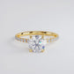 1.80ctw GIA Certified Round Brilliant Wire Basket Petite Micropavé Lab Grown Diamond Engagement Ring set in 14k Yellow Gold