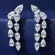 10.99ctw Pear Shape Diamond Earrings 14k White Gold