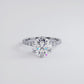 3.67ctw GIA Certified Round Brilliant Micropavé 6 Prong Petite Lab Grown Diamond Engagement Ring 14k White Gold