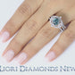 2.76 Carat Fancy Blue Round Cut Diamond Engagement Ring & Wedding Band Set 18k