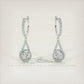1.55 Carat Round Diamond Leverback Hanging Drop Earrings 18k White Gold