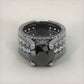 12.63 Carat Certified Natural Black Diamond Engagement Ring 14k Black Gold