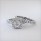 2.50 Carat E-SI1 Diamond Engagement Ring & Wedding Band Set 14k Gold Pave Halo