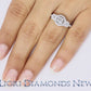 1.41 Carat F-SI1 Natural Round Diamond Engagement Ring 14k White Gold Pave Halo