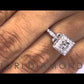 ER- 0289 - 1.29 Carat E-SI1 Certified Princess Cut Diamond Engagement Ring 18k White Gold
