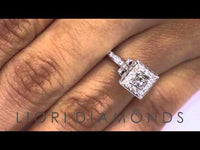 ER- 0289 - 1.29 Carat E-SI1 Certified Princess Cut Diamond Engagement Ring 18k White Gold