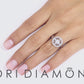 1.12 Carat F-SI1 Natural Round Diamond Engagement Ring 18k White Gold Pave Halo