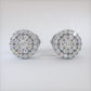 1.25ctw Diamonds Cluster Stud Earrings 14k White Gold