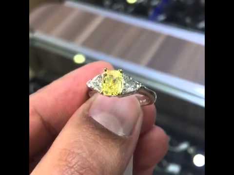 FD-535 - 2.00 Carat GIA Certified Fancy Intense Yellow Diamond Engagement Ring 14k Gold