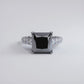 6.08 Carat Princess Cut Natural Black Diamond Engagement Ring 14k White Gold
