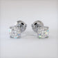 2.00ctw Round Brilliant Diamond Studs Earrings Basket Set in 14k White Gold