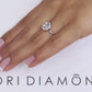 0.74 Carat D-SI1 Natural Round Diamond Engagement Ring 18k White Gold Pave Halo