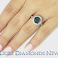 2.64 Carat Vintage Style Natural Black Diamond Engagement Ring 18k White Gold