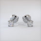 0.75ctw Round Brilliant Diamond Studs Earrings Basket Set in 14k White Gold