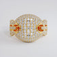 3.83ctw Natural Diamonds Men's Gucci Link Ring Set In 14k Yellow Gold