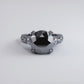 8.38 Carat Certified Natural Black Diamond Engagement Ring 14k Black Gold
