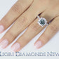 2.21 Carat Fancy Blue Diamond Engagement Ring 18k White Gold Vintage Style