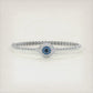 0.78 Carat Diamond Evil Eye Bracelet Beaded Bangle Cuff 14k White Gold