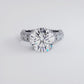 5.77ctw GIA Certified H-VS2 Round Brilliant Micropavé Halo Set Shank Lab Grown Diamond Engagement Ring 18k White Gold