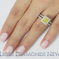 2.09 Carat Fancy Yellow Radiant Cut Diamond Engagement Ring 14k Gold Pave Halo