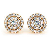 1.25ctw Diamonds Cluster Stud Earrings 14k Yellow Gold