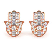 0.75ctw Diamonds Hamsa Stud Earrings 14k Rose Gold